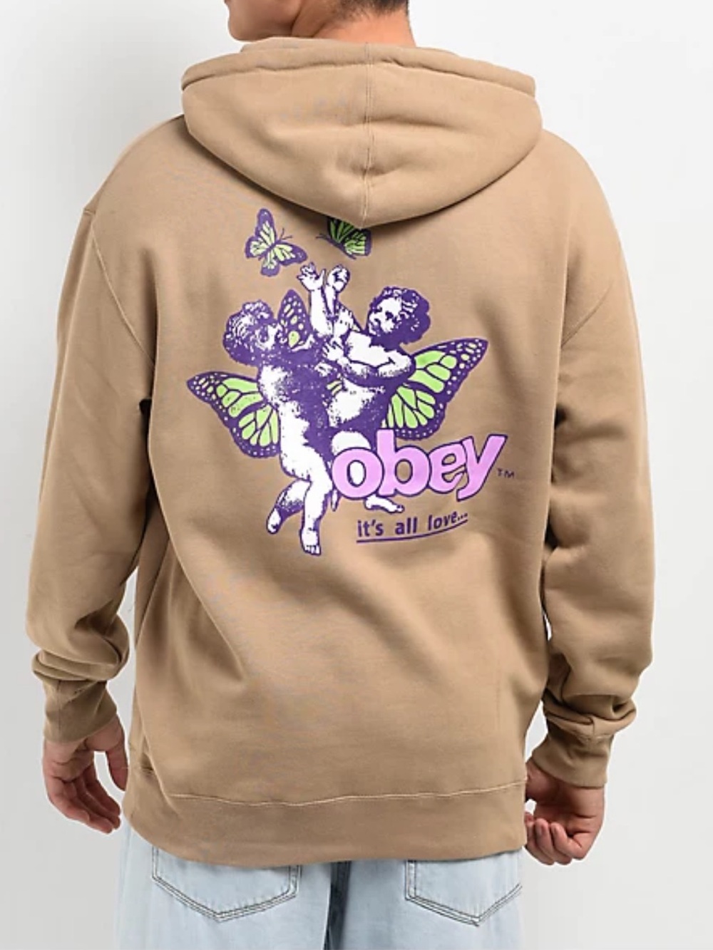 Obey Monarch Cherub Sandstone Hoodie Size S